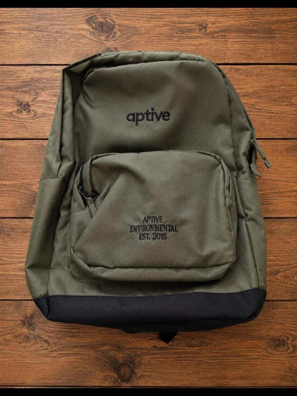 AS Colour Olive Green Black Backpack Aptive Embroidered